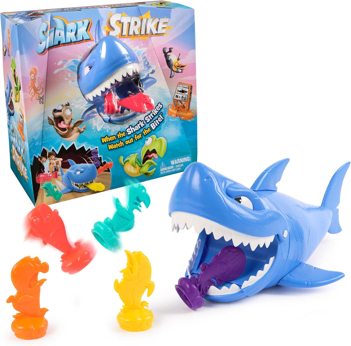 Spin Master Games Shark Strike bowling kids game front view box packaging