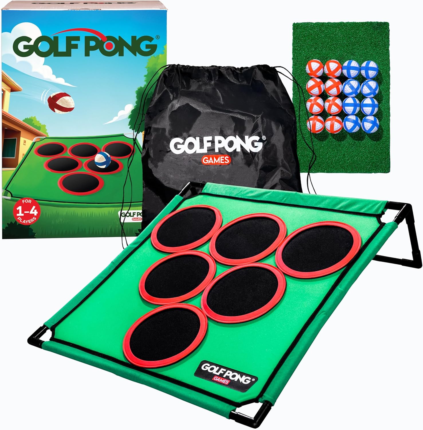 Golf Pong jumbo backyard game set front view