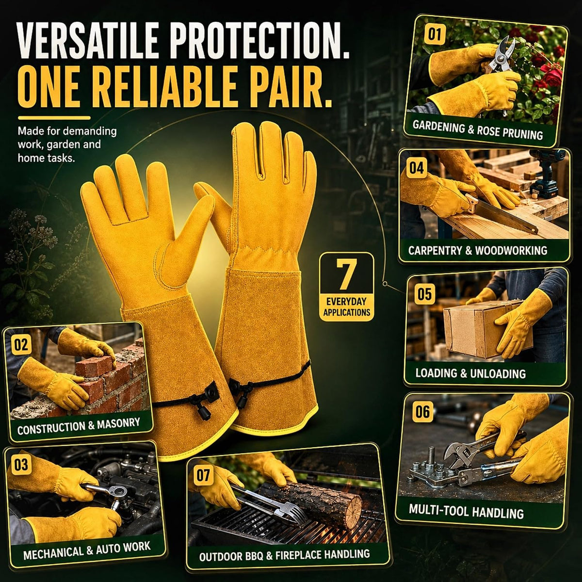 ITC rose pruning gloves worn on hands