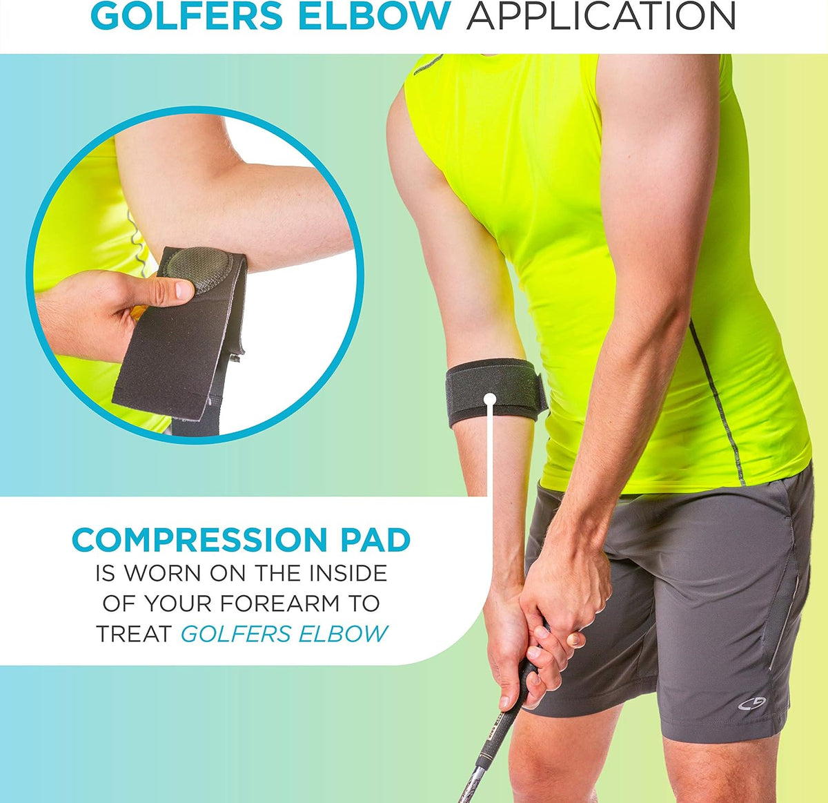 BraceAbility counterforce band worn during sports activity