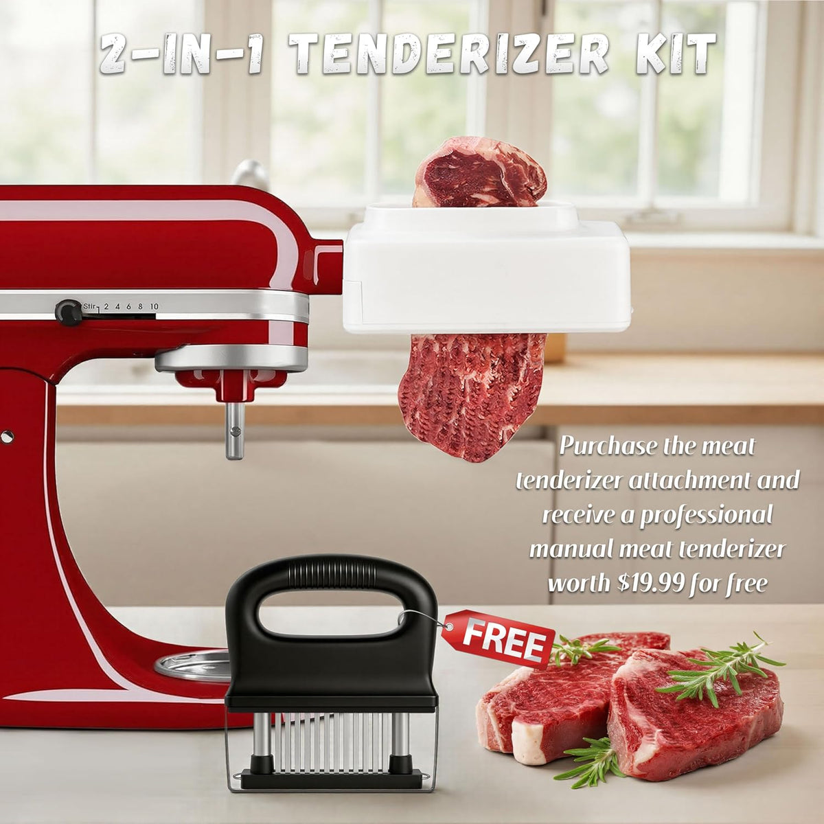 Cookra 48 stainless steel blade tenderizer mechanism detail