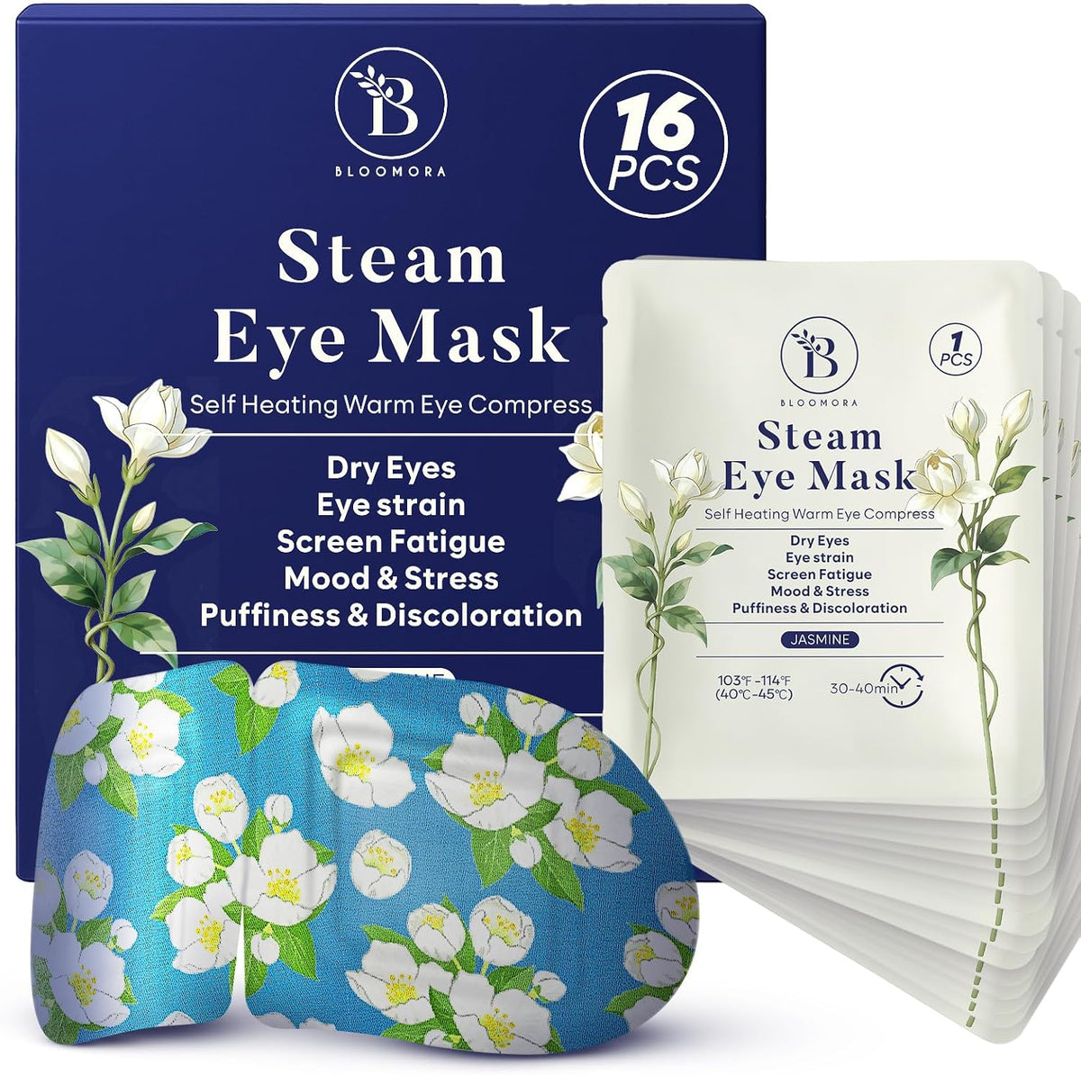 16 Pack Unscented Steam Eye Mask for Dryness, Puffiness, Strain & Relaxation, Heated Eye Mask for Sleep & Travel, Self-Heating & Disposable Warm Compress, Travel Essentials, Relaxation Gifts for Women - Image 10