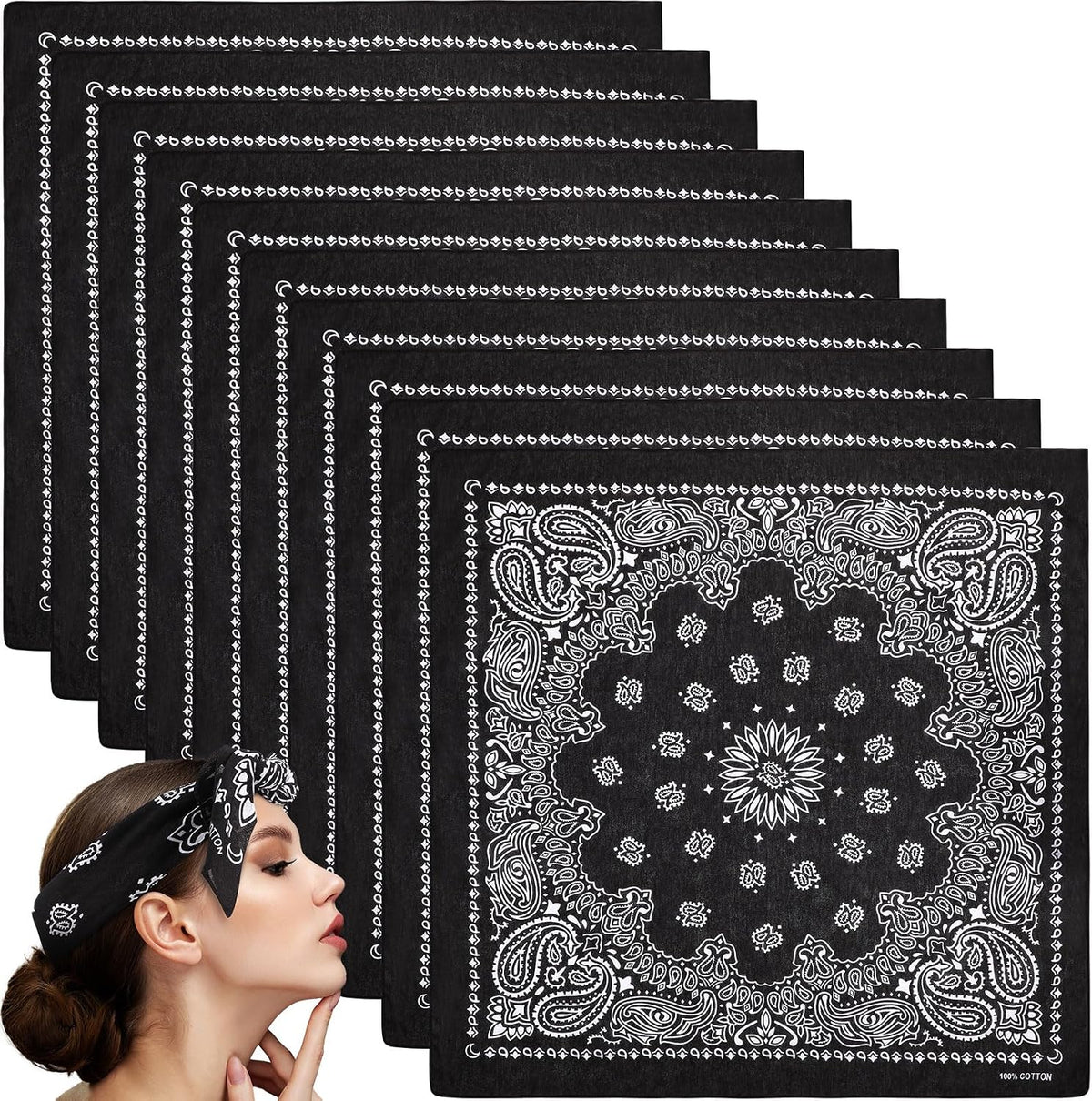 Kigeli 10 packs extra large bandana front view