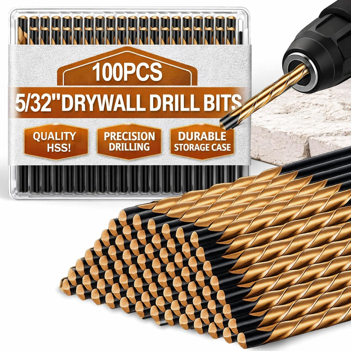 Tondiamo 50 Pcs Drywall Rotor Tips 1/8" Drywall Router Drill Bits HSS Guidepoint Cutting Rotor Tips Cutout Tool for Use with Spiral Saw - Image 10
