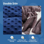 Detailed view of the four by four inch quilted compartments preventing glass bead leakage