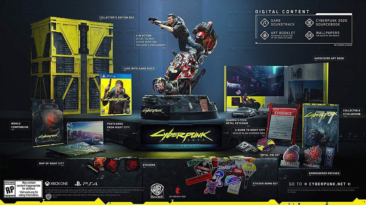 Warner Bros Cyberpunk 2077 PlayStation 4 physical disc and interior artwork