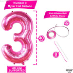 KatchOn 40 inch number 3 foil balloon inflated