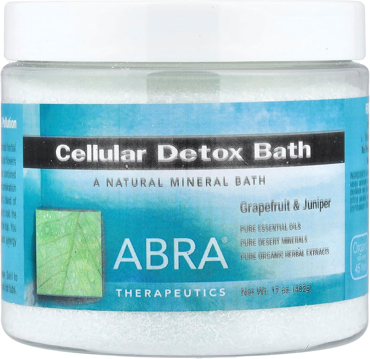 Abra cellular detox bath grapefruit and juniper front view jar