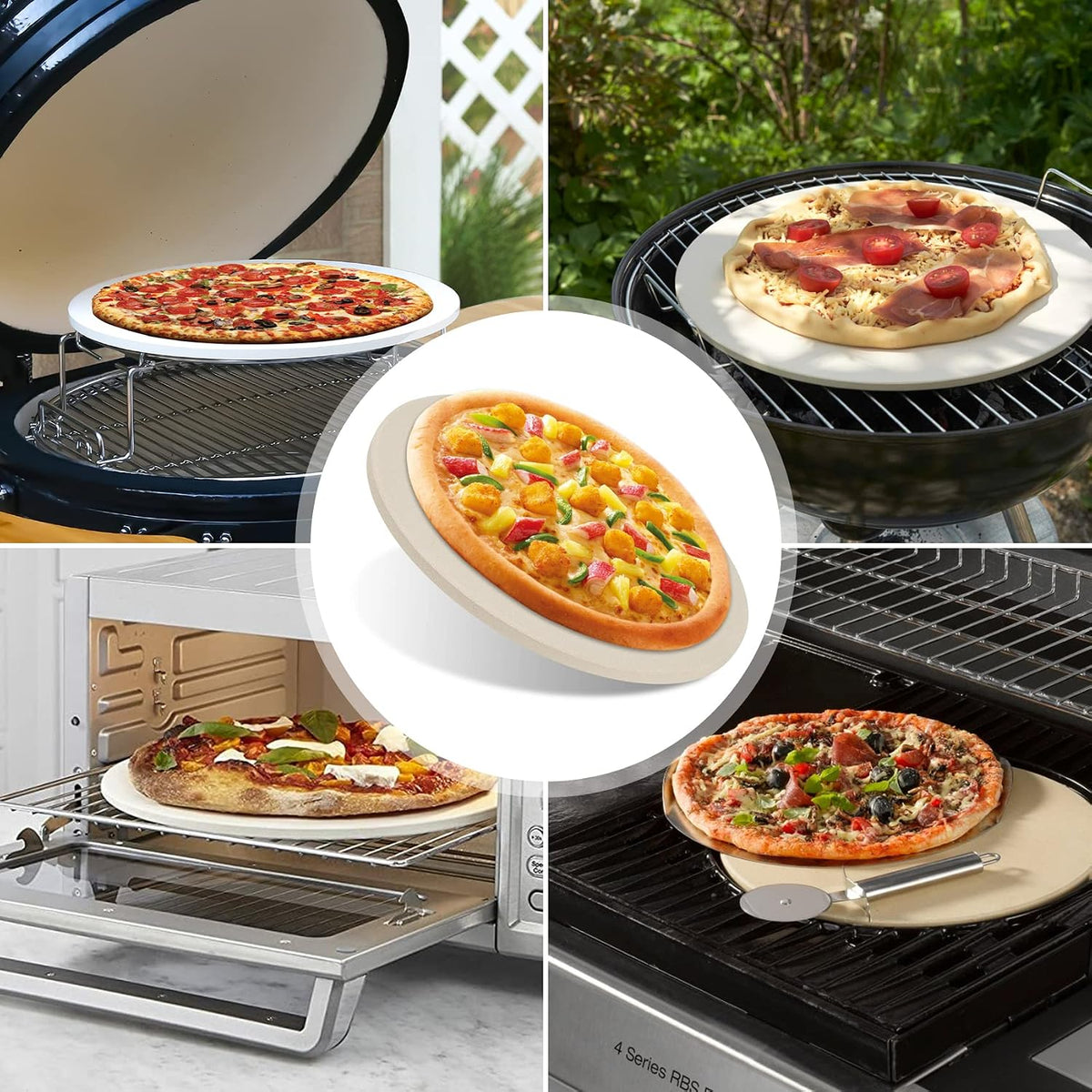 Burly Grill cordierite pizza stone surface texture