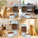 Kenond gravity dog feeder speckled blue non slip base close up view