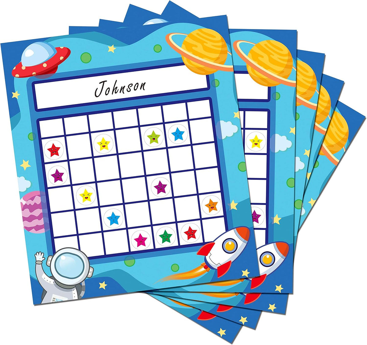 Side angle view of SpriteGru 66 pack reward charts for kids behavior management