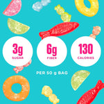 SmartSweets Sourmelon Bites individual packaging showcasing the plant based sour melon rings candy.
