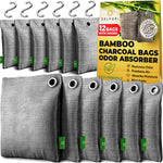 Delfori 12 Pack Activated Charcoal Odor Absorber front view for air purification.