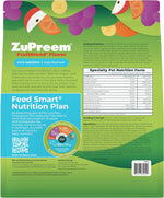 Healthy parakeet with ZuPreem bird food mix