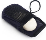 MainBasics exfoliating bar soap pouch front view scrubber