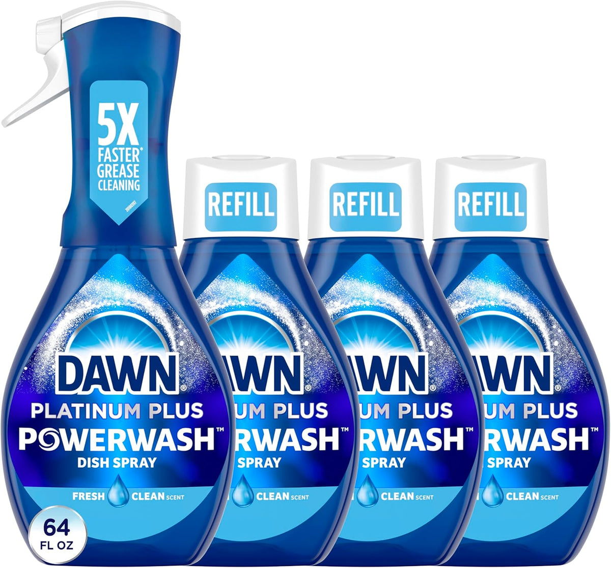 Dawn Powerwash Spray, Dish Soap, Dishwashing Liquid, Cleaning Supplies, Fresh, 1 Starter Kit + 1 Refill, 32 Fl Oz - Image 15