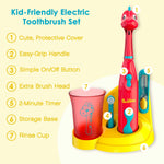 Battery operated toothbrush handle with soft bristles
