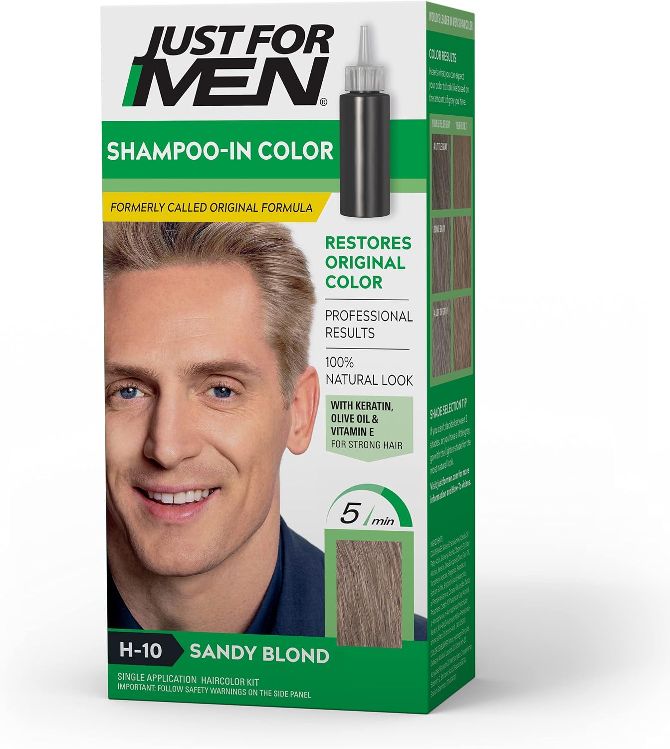 Just For Men Shampoo-In Color Sandy Blond H-10 front packaging