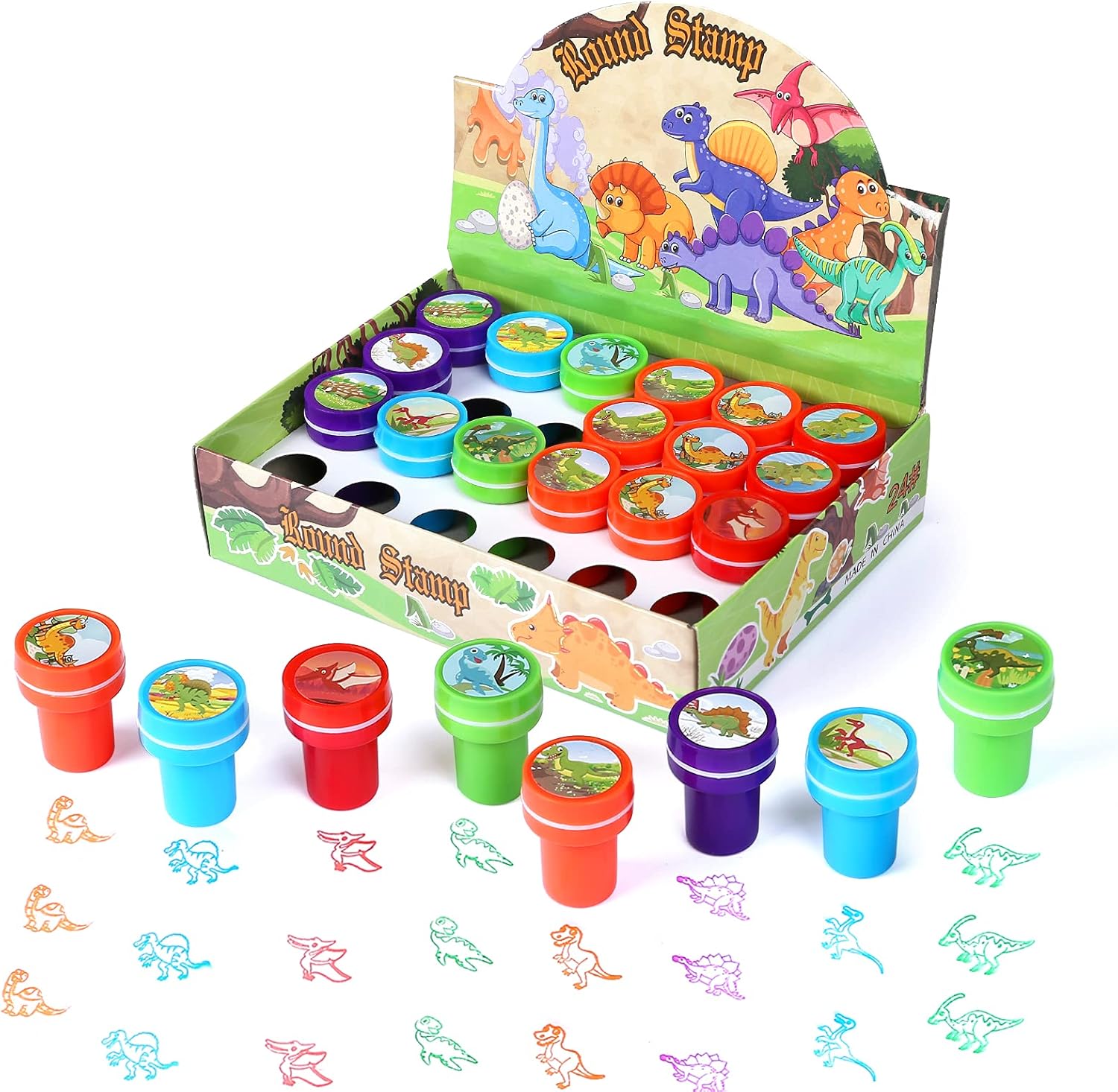 Kesoto 24 Pieces Dinosaur Stamps set front view