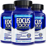 Focus Factor Nutrition for The Brain, Improved Memory & Concentration Supplement, Complete Multivitamin with Vitamins B6, B12, D, Bacopa Monnieri & Tyrosine, Original, 60 Count, Pack of 3 - Image 1