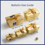 Premium Belgian dark chocolate pralines and truffles inside gold gift box