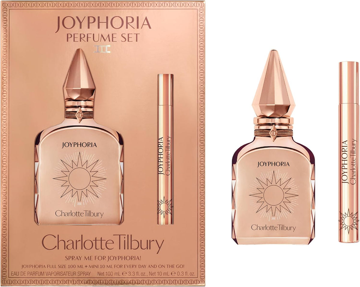 Collection of Emotions Joyphoria perfume bottle against aesthetic background
