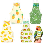 HJZHII bird diaper set front view featuring colorful pineapple and kiwi fruit patterns