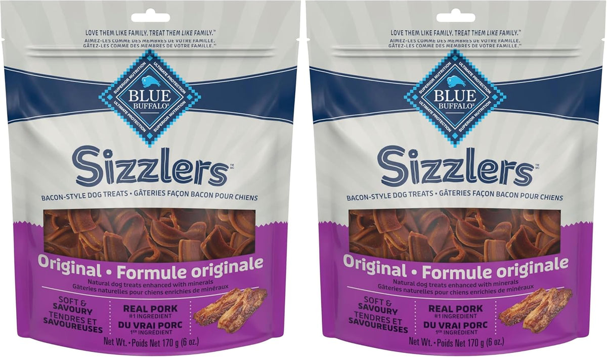 Blue Buffalo Sizzlers Natural Soft Dog Treats, Bacon-Style Soft-Moist Dog Treats with Real USA Pork, Original Flavor, 6-oz Bag - Image 12