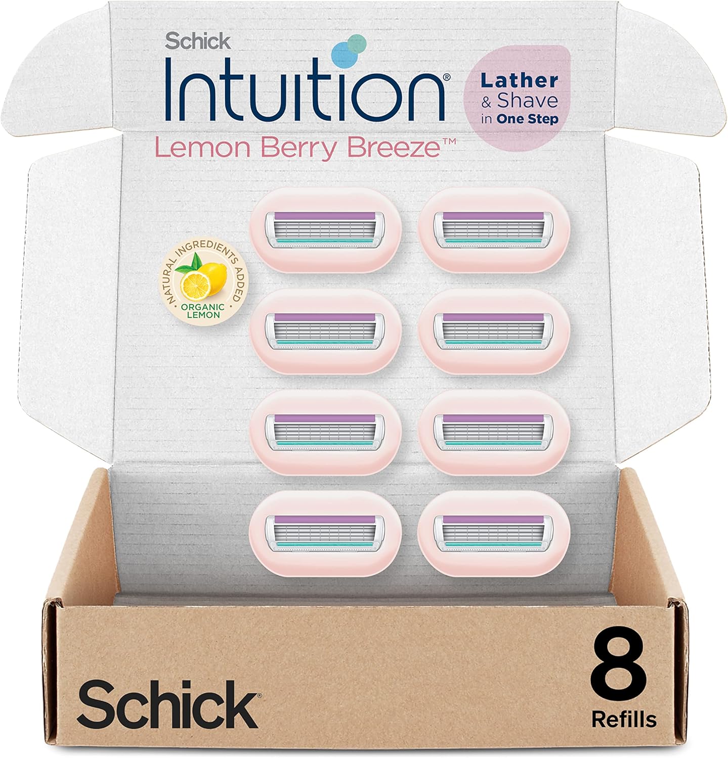 Intuition Lemon Berry Breeze 8 Count Razor Refills Front View