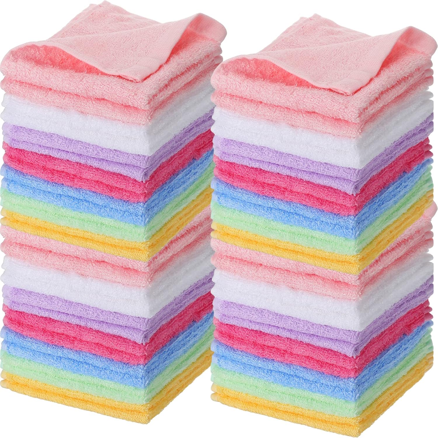 Newwiee 40 piece cotton blend washcloth set front view