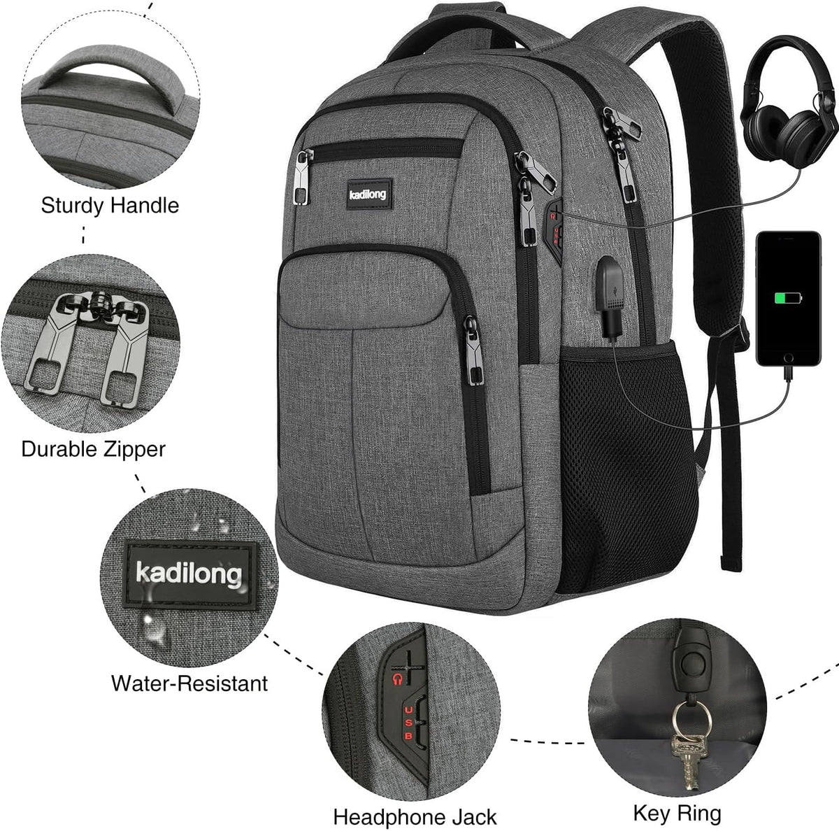 Kadilong computer bag rear view with padding