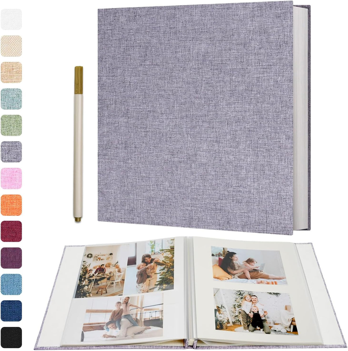 Vienrose Large Self Adhesive Scrapbook 60 Pages 13 x 12.6 in Blue | Large Scrapbook Album, 30 Sheets, 3x5 4x6 5x7 8x10 10x12 Photos, Metallic Pen, DIY Memory Book, Wedding Album, Family Photos - Image 10