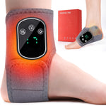 UOTT Foot and Ankle Massager front view showing the digital LCD display on the premium black wrap-around heating pad.
