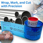 CLPA pipe measuring tool showing metric and imperial scales
