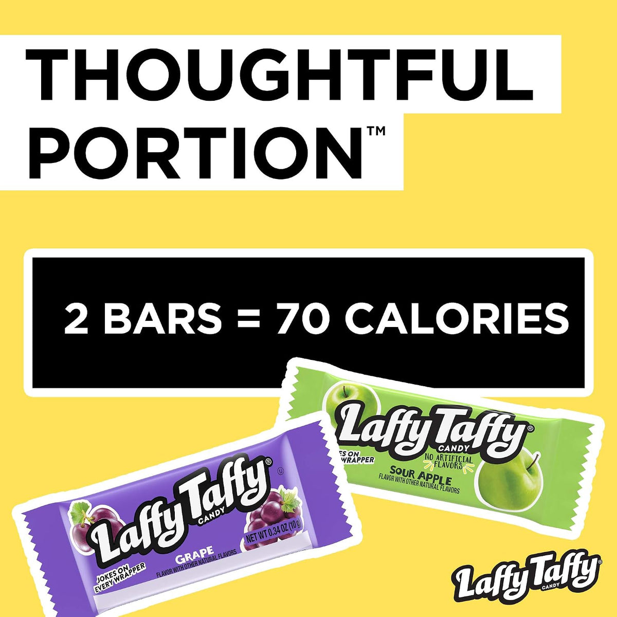 Close up of Laffy Taffy wrappers featuring printed jokes