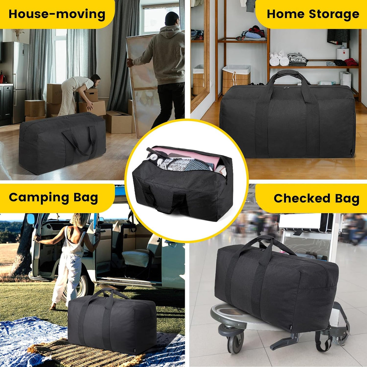 Vorspack camping duffel bag featuring smooth 2-way SBS locking zippers