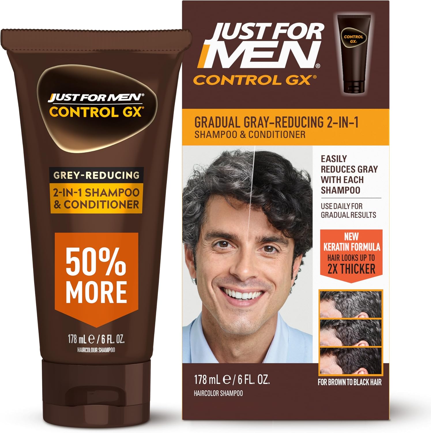 Just For Men Control GX 2-in-1 Shampoo and Conditioner bottle front view