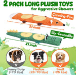 XIUGOAL stuffing free interactive crocodile plush toy for small breeds