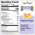 Authentic Gem Gem chewy ginger candy bulk bag packaging details