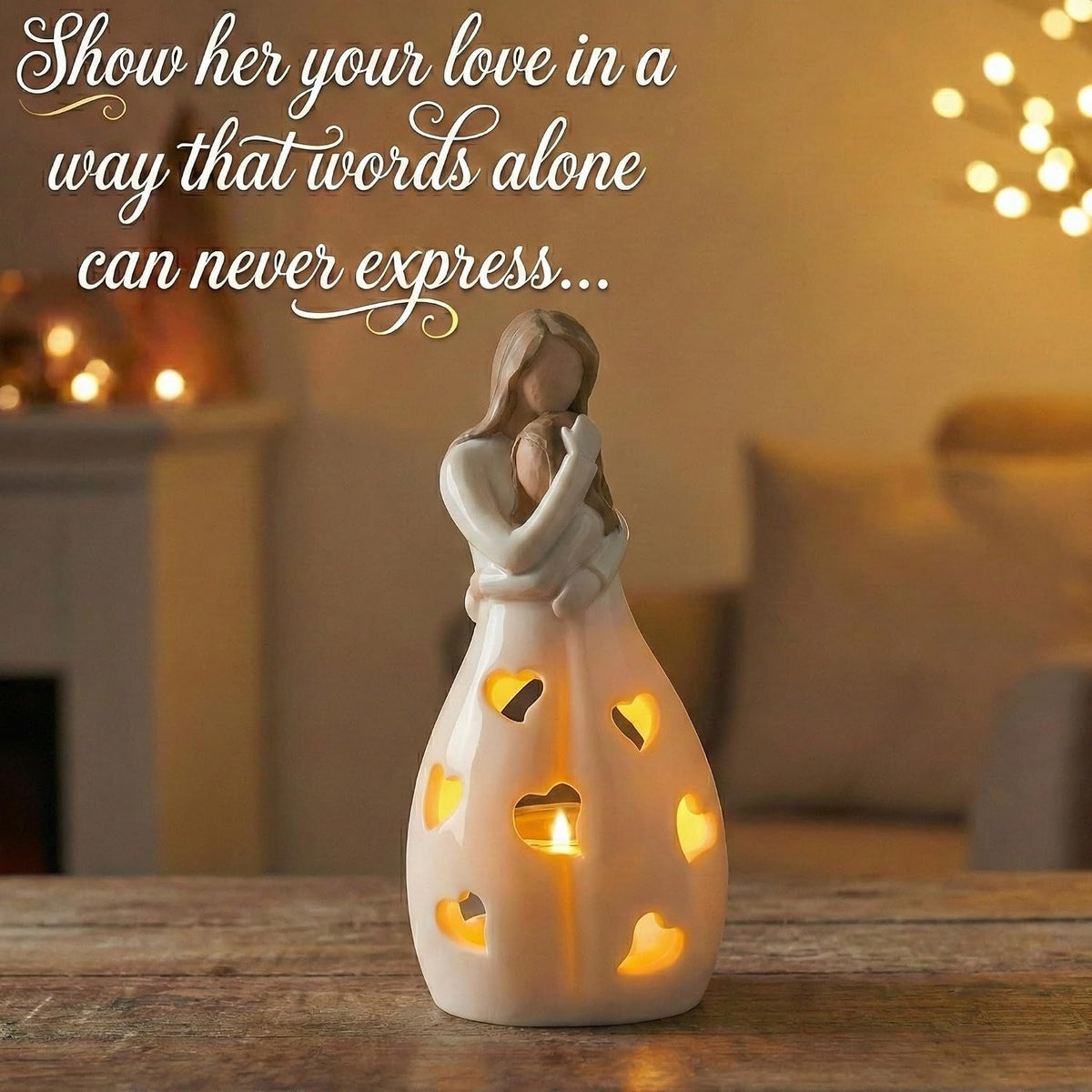 OakiWay resin figurine showing glowing LED tealight