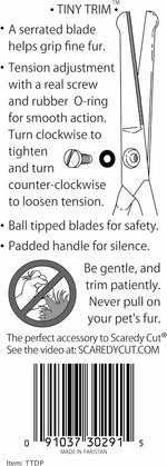 Four point five inch pet shears micro serrated blade detail view