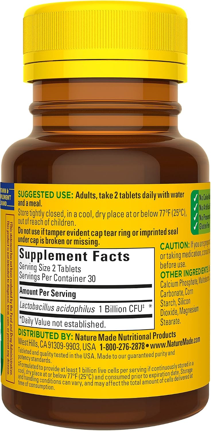 Nature Made Acidophilus Probiotics lifestyle gut health background
