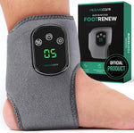 Rejuvacare Foot Renew Triple Method Massager front view showing the digital display wrap on a foot.