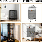 LIQWEI 31 by 118 inches bird cage cover installed on square cage