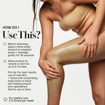 Kate Somerville exfoliator applied to rough elbow skin for texture improvement