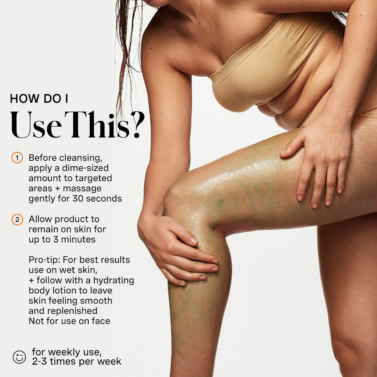 Kate Somerville exfoliator applied to rough elbow skin for texture improvement