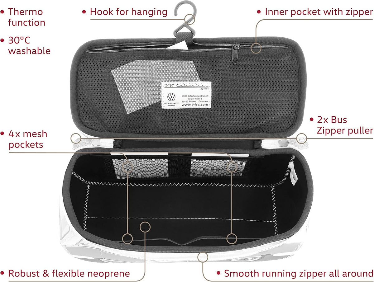 Brisa Volkswagen neoprene cosmetic case side angle