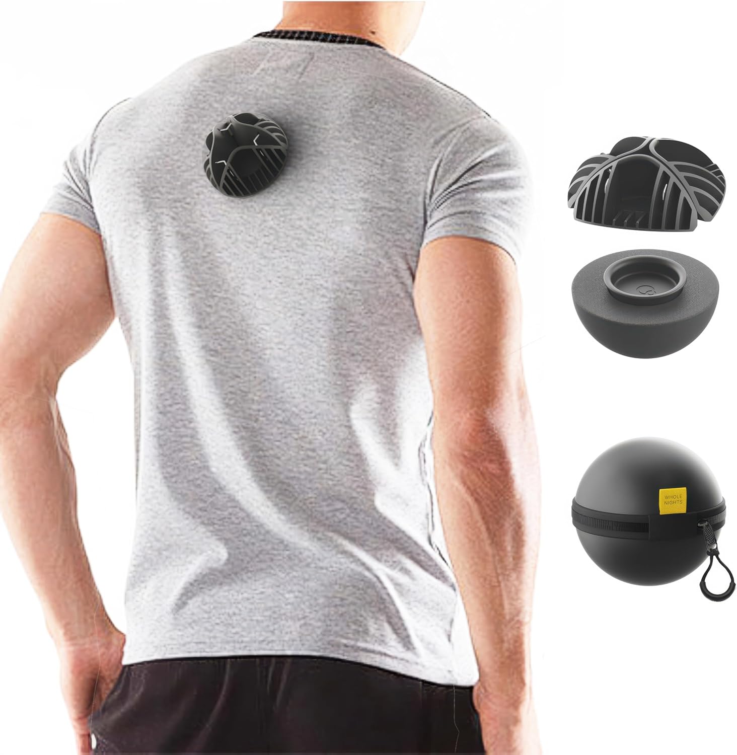 Ball for Side Sleep Posture - Calma Clip v2 by Whole Nights, Sleep Aid for Back Snorers, Anti Snoring Device, Attaches to Any Clothes and Keeps You in a Healthy Sleeping Position - Image 1