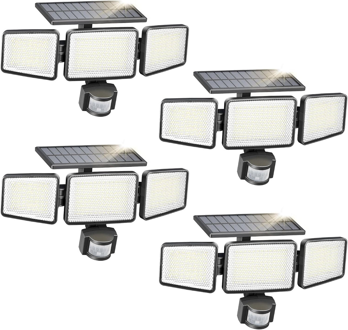 Philips Solar Security Light Outdoor 302 LED 1200lmSolar-Powered Waterproof Wall-Mounted Flood Light w/PIR Motion Sensor, 3 Heads, IP65 Waterproof, 3 Modes (2 Packs) - Image 9