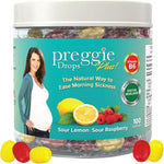 Three Lollies Preggie Pop Drops Plus front view packaging for morning sickness relief